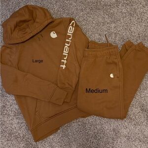 Carhartt Tan Hoodie and Sweatpants Set